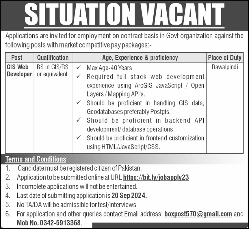 GIS Web Developer 