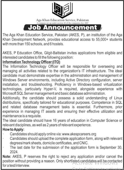 Information Technology Officer(ITO)