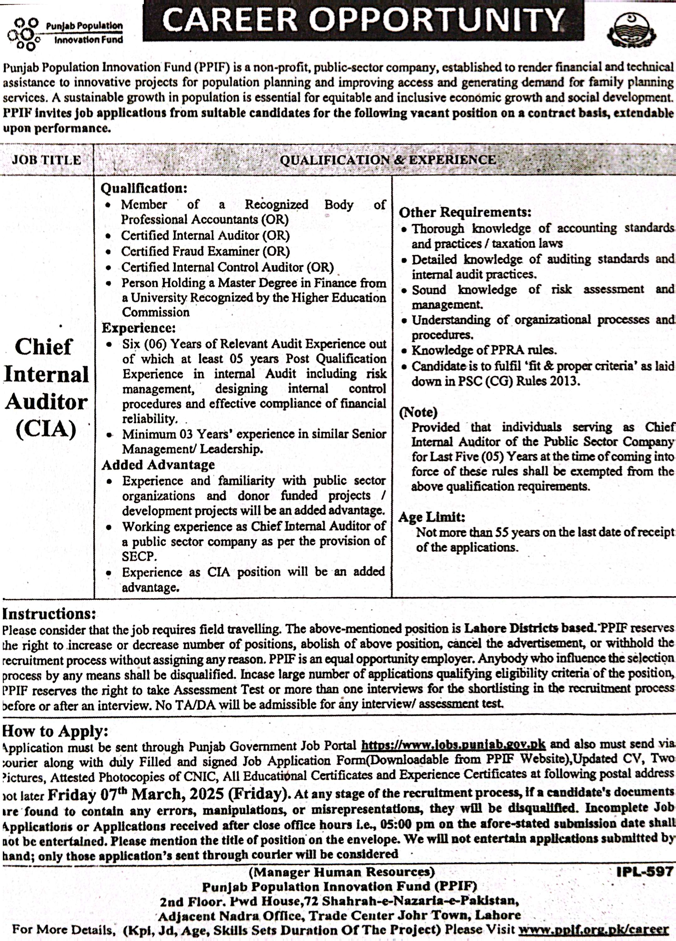 Chief Internal Auditor