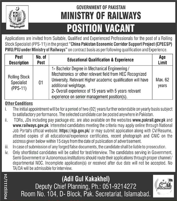 Rolling Stock Specialist 