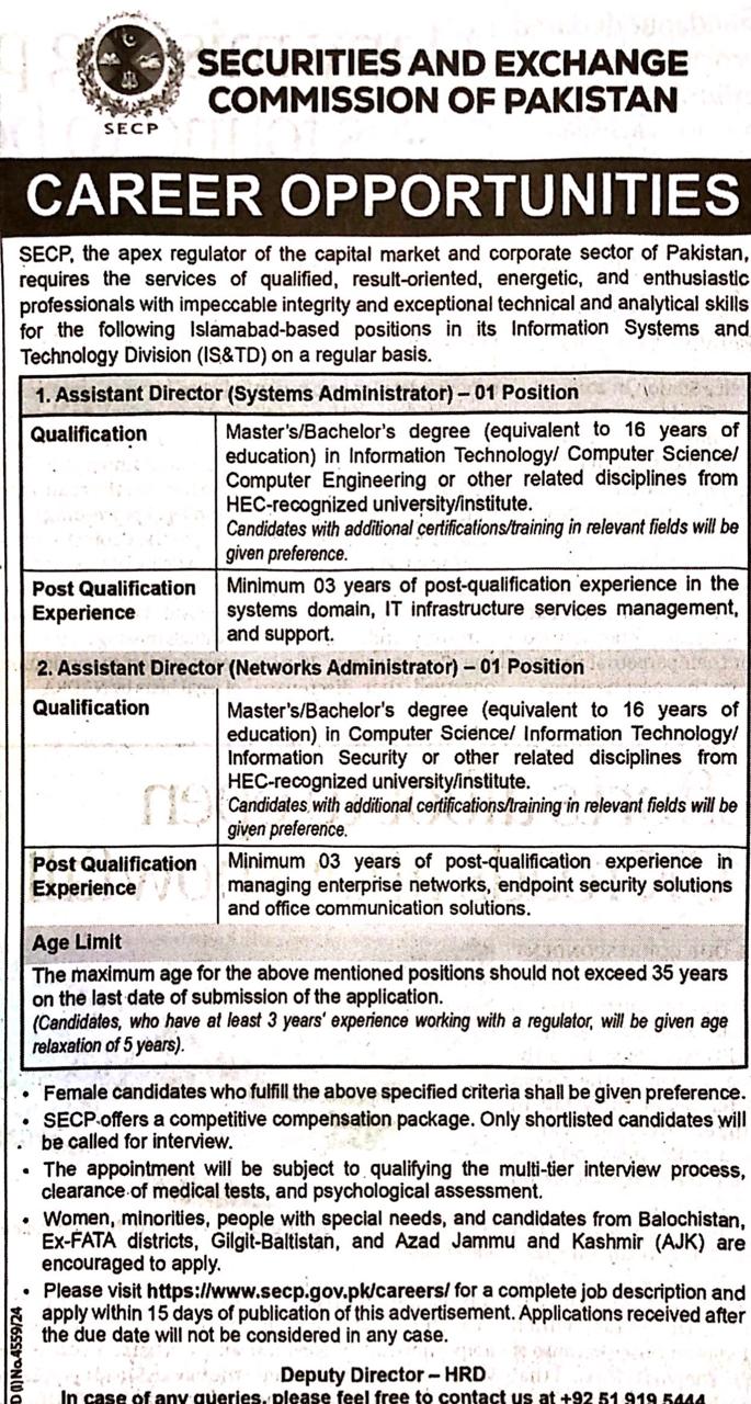 Assistant Director (System Administrator) 